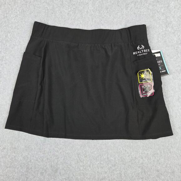 NWT Realtree Skort Womens Size XL (16-18) Black UPF50 Pockets - Picture 1 of 9